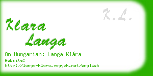 klara langa business card